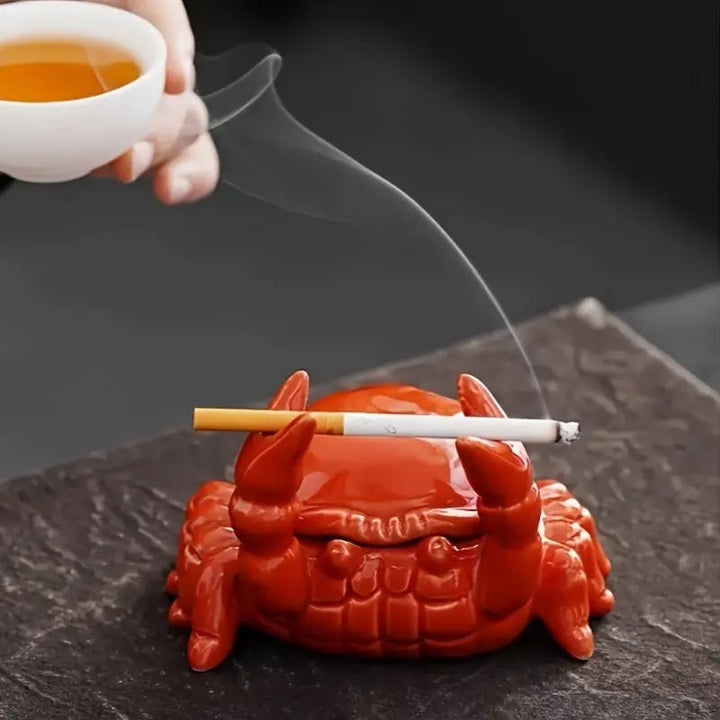 Lisslune | CrabbySmoke – Unique crab-shaped ashtray with lid