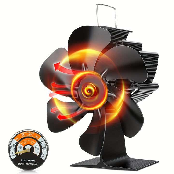 Lisslune | ThermoBreeze | Heat Powered Stove Fan – Silent Operation, No Electricity, Efficient Heat Distribution