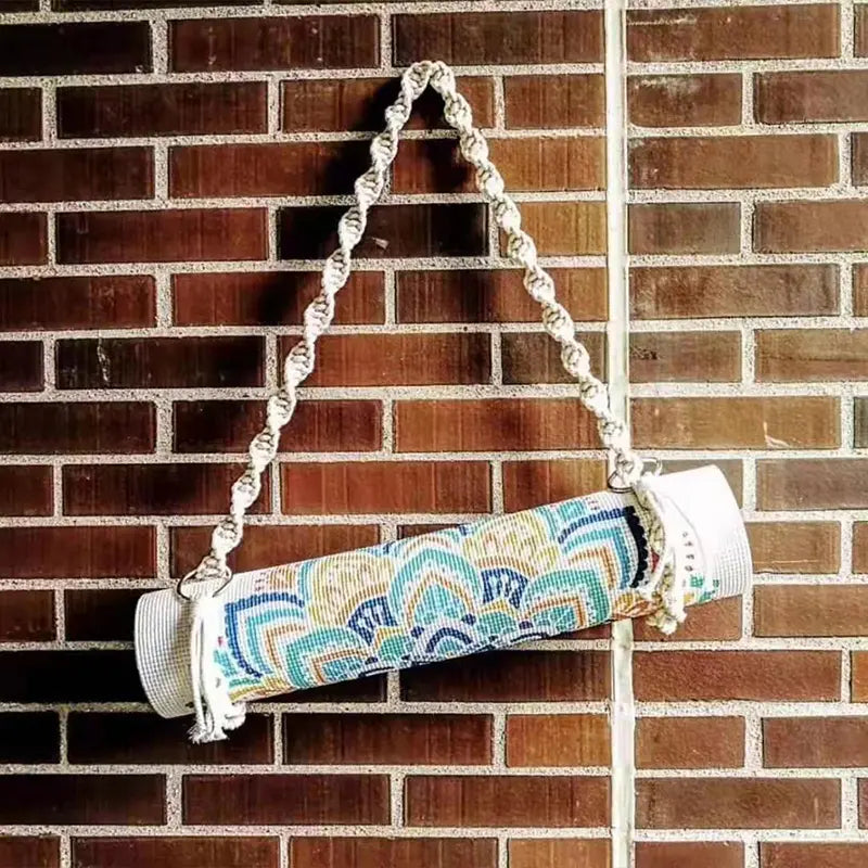 Lisslune | Hand-woven Cotton Yoga Mat Carry Bag with Fringe Crossbody Strap - Fits All Mat Sizes