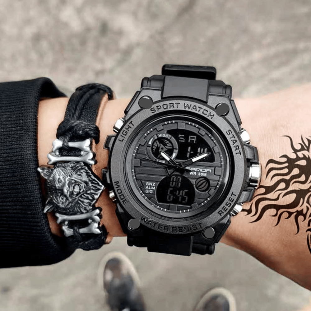 Lisslune | Sporty Dual-Display Mode Multifunctional Waterproof Luminous Men's Wristwatch