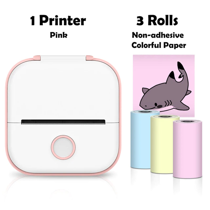Lisslune | T02 Portable Mini Wireless Thermal Pocket Printer Self-Adhesive Stickers Used for DIY, Journal Stickers Portable Printer