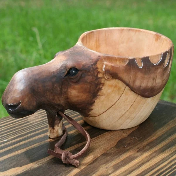 Lisslune | Wooden Cup - WildSip - Handmade Animal Design - Adventurous Hydration