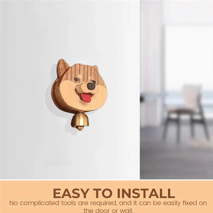 Lisslune | Playful Shiba Dog Face Wooden Doorbell