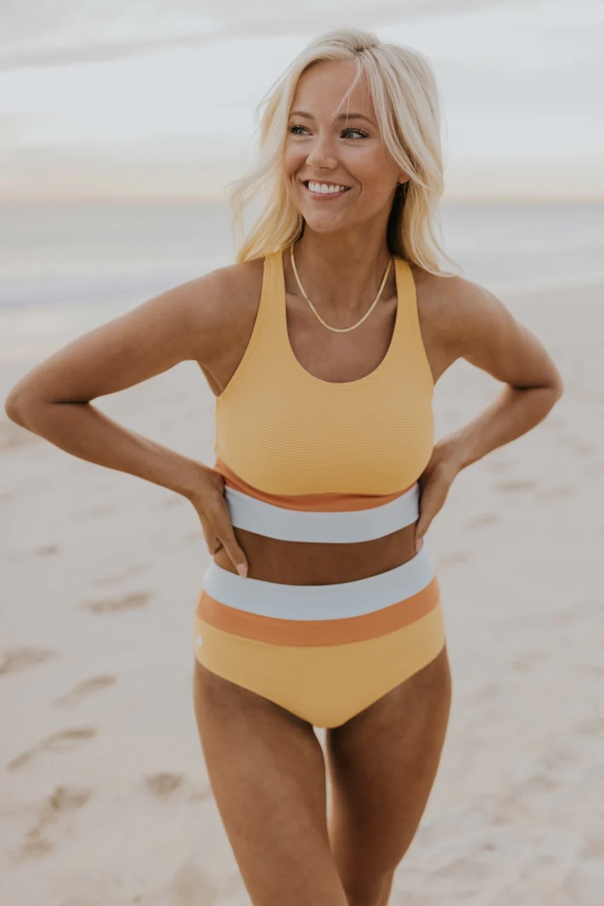 Lisslune | Black Colorblock Cut Back Bikini Set