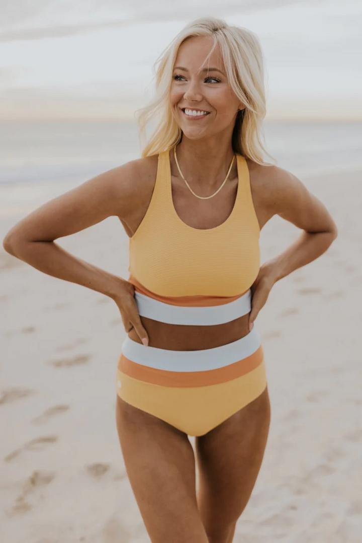Lisslune | Black Colorblock Cut Back Bikini Set