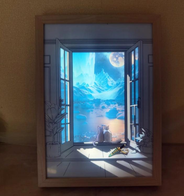 Lisslune | Voice-controlled luminescent A3 animation wall art - enchanting light decoration