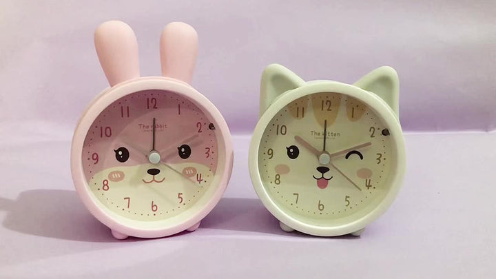 Lisslune | Children's Alarm Clock with Night Light – Quiet, Rabbit Pattern & Compact Design