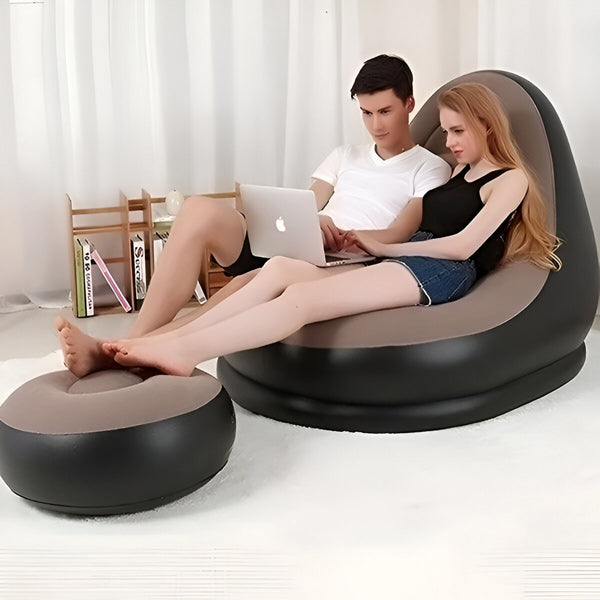 Lisslune | RelaxSeat Inflatable Lounge Chair with Footrest – Indoor & Outdoor Comfort