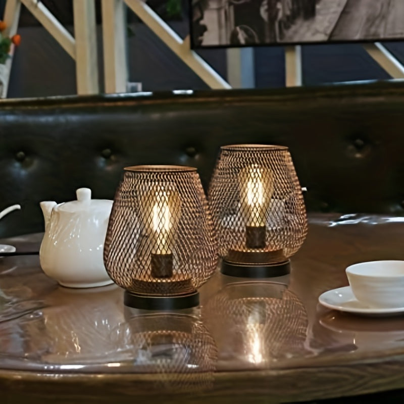 Lisslune | RusticMesh Table Lamp Set – Industrial Style and Atmospheric Lighting