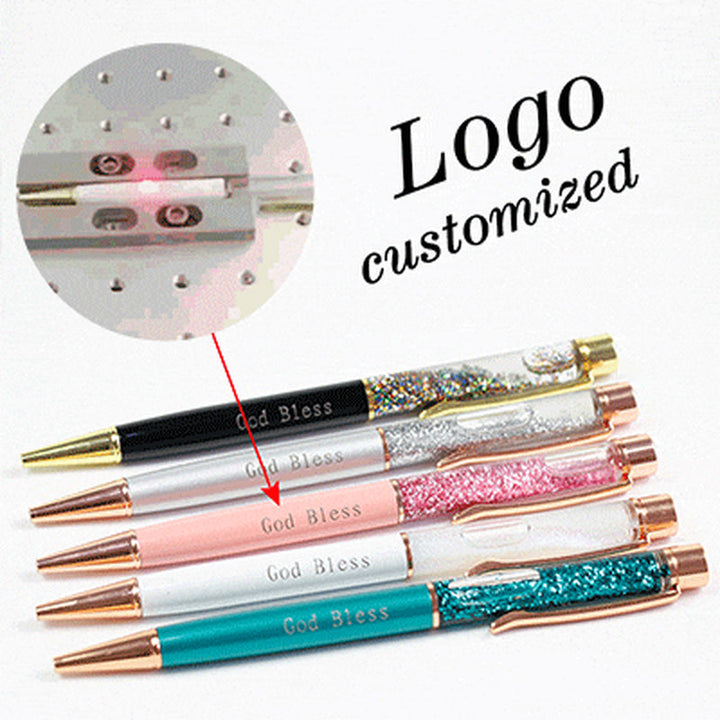 Lisslune | 1Pc New Gold Foil Pens Metal Ballpoint Pens Office Birthday Gifts Ballpoint Pen Engraved Names Private Laser Customize Logo Pen
