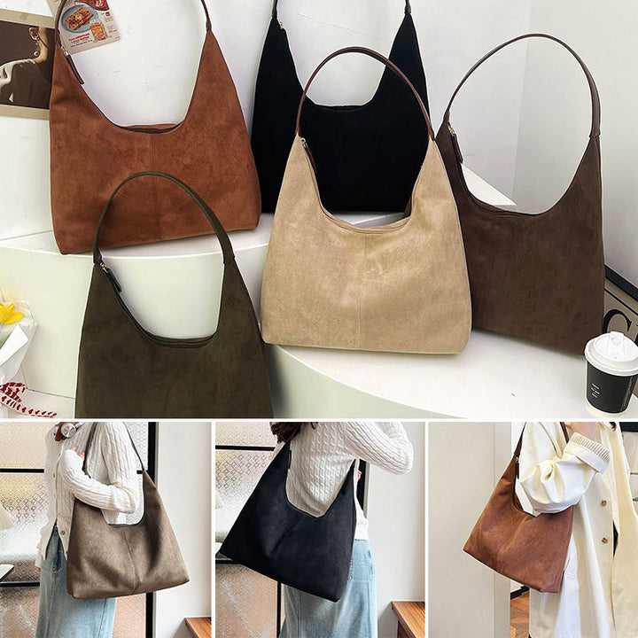 Lisslune | Suede messenger bag with large capacity