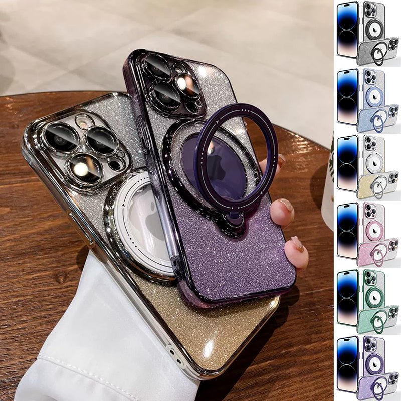 Lisslune | Magnetic Glitter Case with Invisible Stand for iPhone