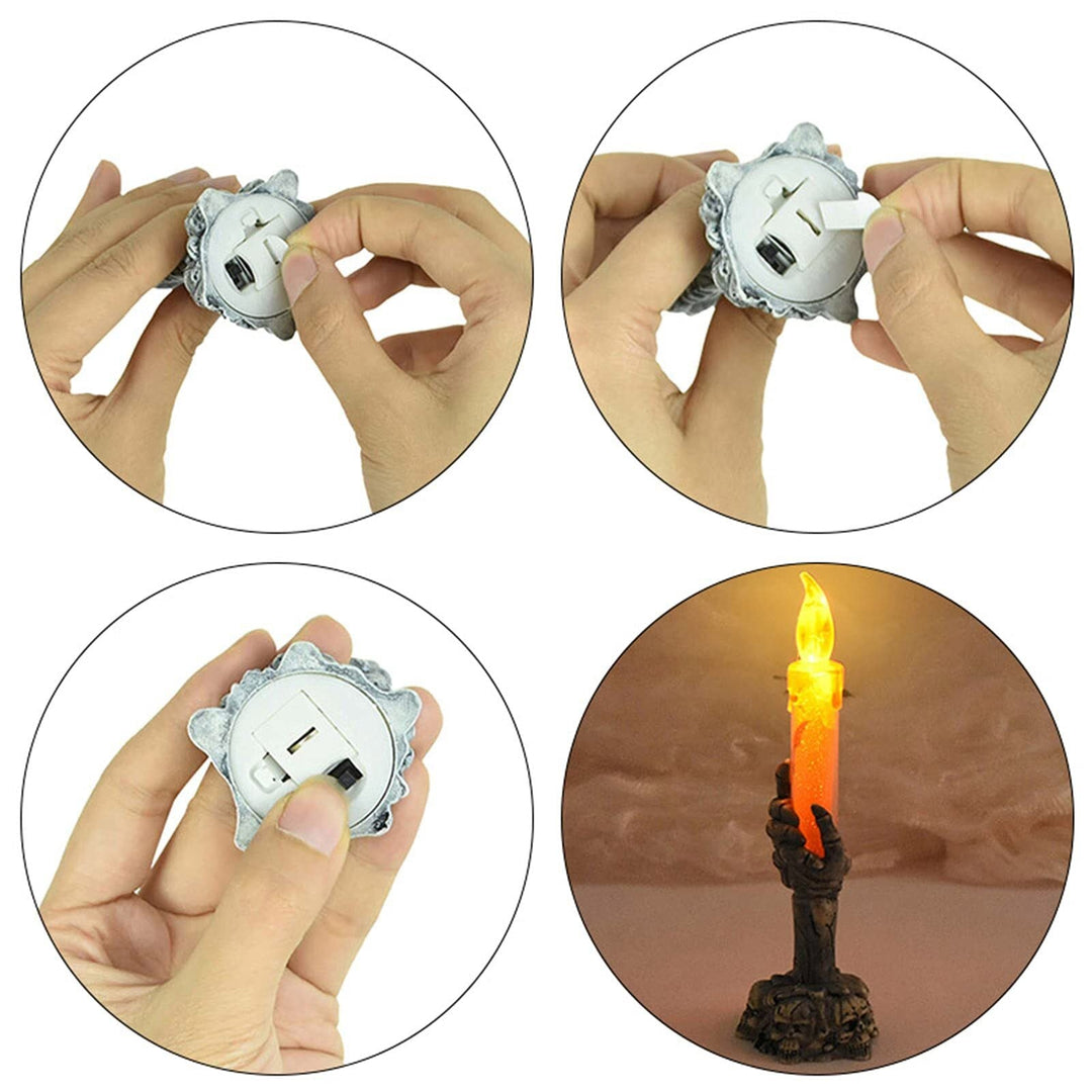 Lisslune | Halloween Ghost Hand Electronic Skeleton Candle Halloween Party Bar Props Decoration Glitter Lamp
