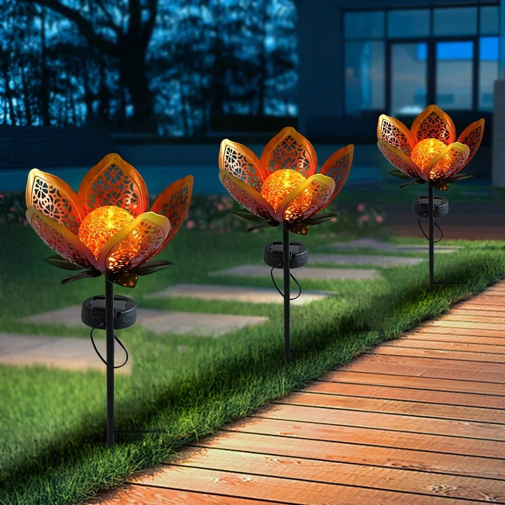 Lisslune | Solar Garden Light Lotus Flower – Decorative LED Outdoor Lighting for Garden and Yard