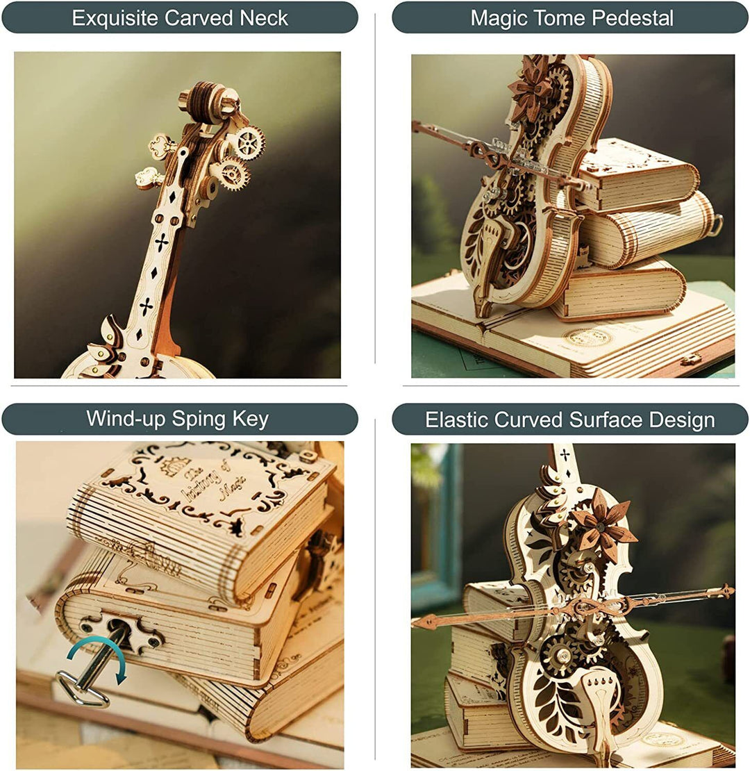 Lisslune | DIY Wooden Cello, Self Playing Musical Instrument, Magic Music Box, Cool Gift Ideas