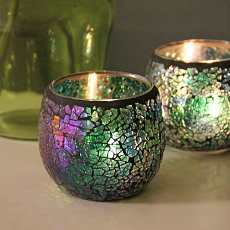 Lisslune | European Retro Glass Mosaic Tealight Holder