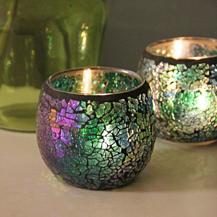 Lisslune | European Retro Glass Mosaic Tealight Holder