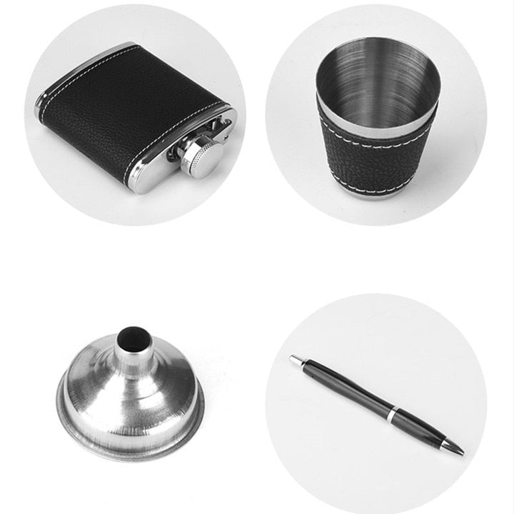 Lisslune | 9oz High-Quality Stainless Steel 304 Flask Set Whiskey Wine Bottle Alcohol Drink Bottle Travel Drinkware For Gifts