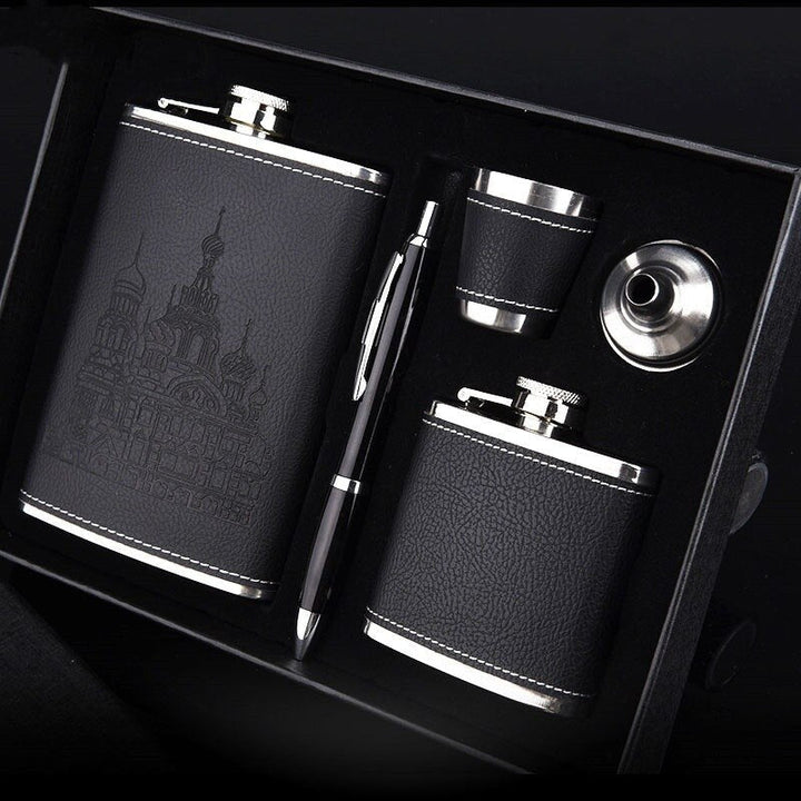 Lisslune | 9oz High-Quality Stainless Steel 304 Flask Set Whiskey Wine Bottle Alcohol Drink Bottle Travel Drinkware For Gifts