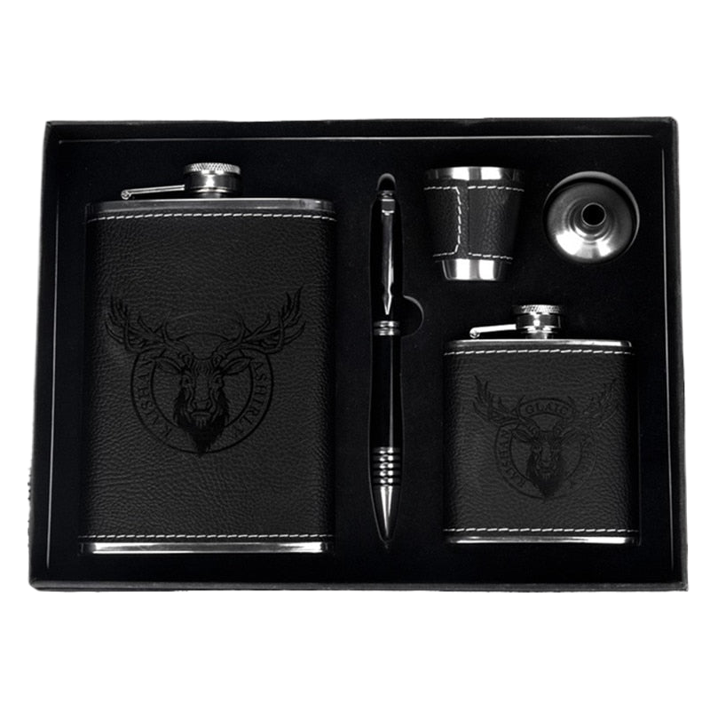 Lisslune | 9oz High-Quality Stainless Steel 304 Flask Set Whiskey Wine Bottle Alcohol Drink Bottle Travel Drinkware For Gifts