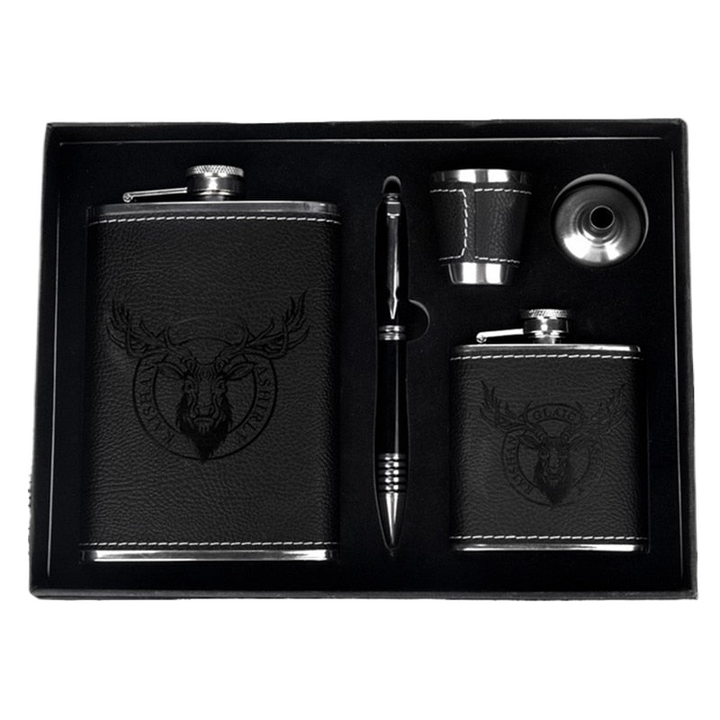 Lisslune | 9oz High-Quality Stainless Steel 304 Flask Set Whiskey Wine Bottle Alcohol Drink Bottle Travel Drinkware For Gifts