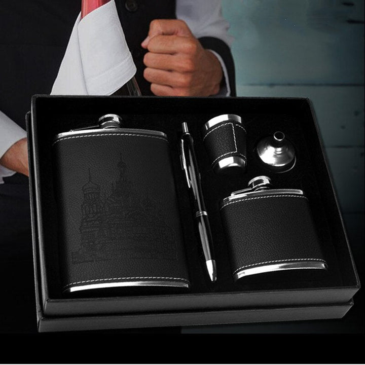 Lisslune | 9oz High-Quality Stainless Steel 304 Flask Set Whiskey Wine Bottle Alcohol Drink Bottle Travel Drinkware For Gifts