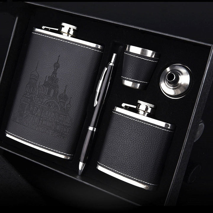 Lisslune | 9oz High-Quality Stainless Steel 304 Flask Set Whiskey Wine Bottle Alcohol Drink Bottle Travel Drinkware For Gifts