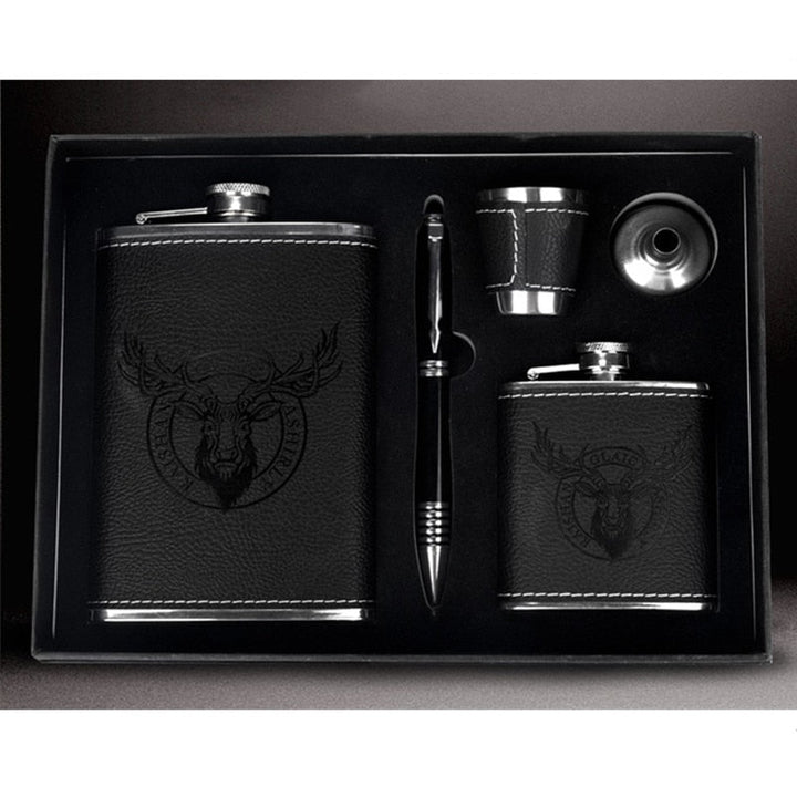 Lisslune | 9oz High-Quality Stainless Steel 304 Flask Set Whiskey Wine Bottle Alcohol Drink Bottle Travel Drinkware For Gifts
