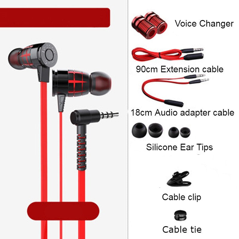 Lisslune | In-Ear Wired Earphones with Microphone, Extended 3.5mm Y-Splitter, 2 Voice Changers and Extension Cable for PC, Laptops, Gaming and Online Meetings