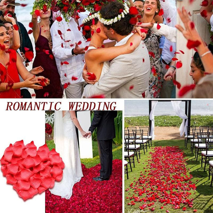 Lisslune | Romantic Elegance Silk Rose Petals Collection: 1000 Luxurious Red Petals for Memorable Celebrations