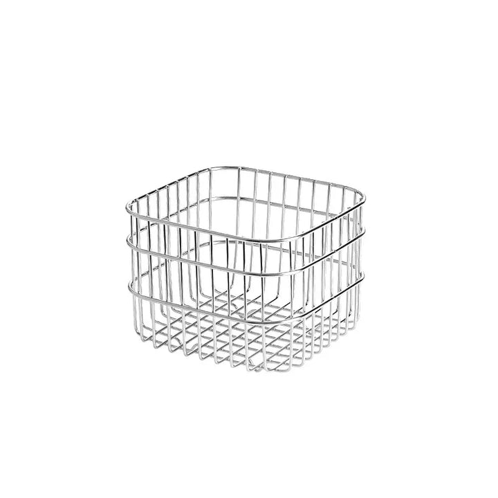 Rynx | 304 Stainless Steel Drain Basket Household Kitchen Storage Basket Square Fruit Vegetable Basket Cosmetic Storage Basket