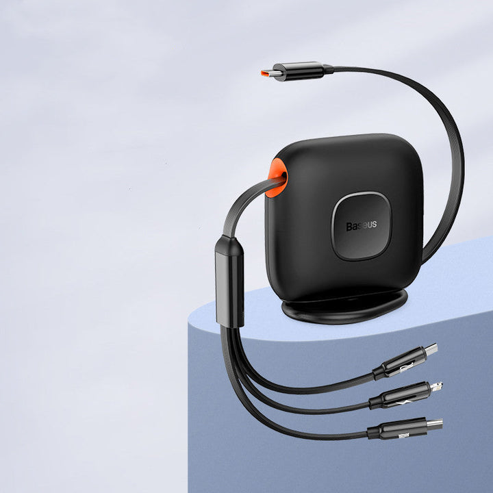Lisslune | 3-in-1 Retractable Rotatable Charging Cable, with Lightning, Type-C & Micro, for Phone & Tablets