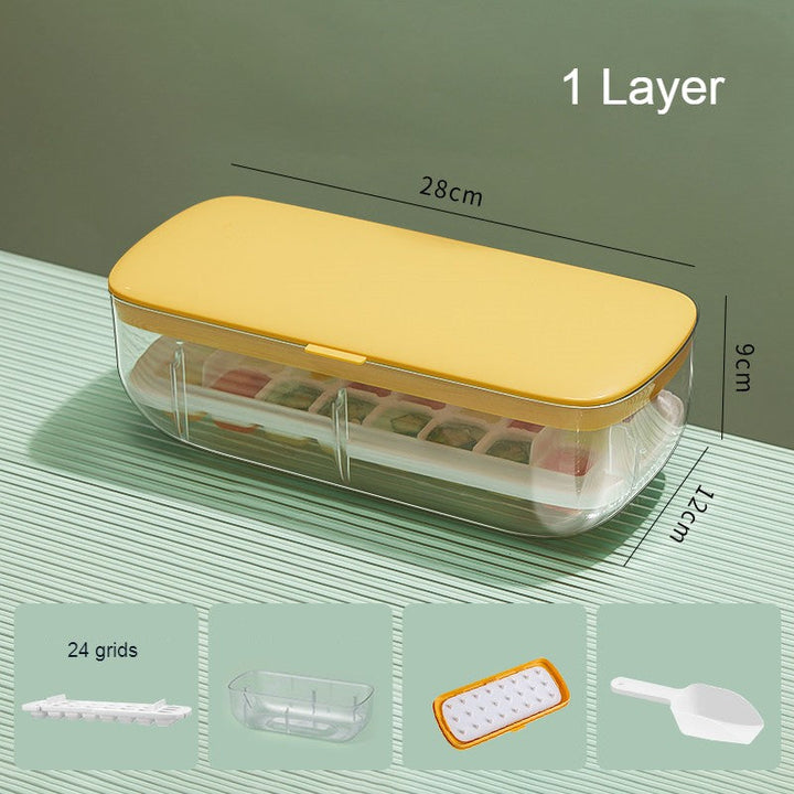 Lisslune | 2-Tier 48 Grids Ice Cube Tray, with Clear Ice Cube Storage Box