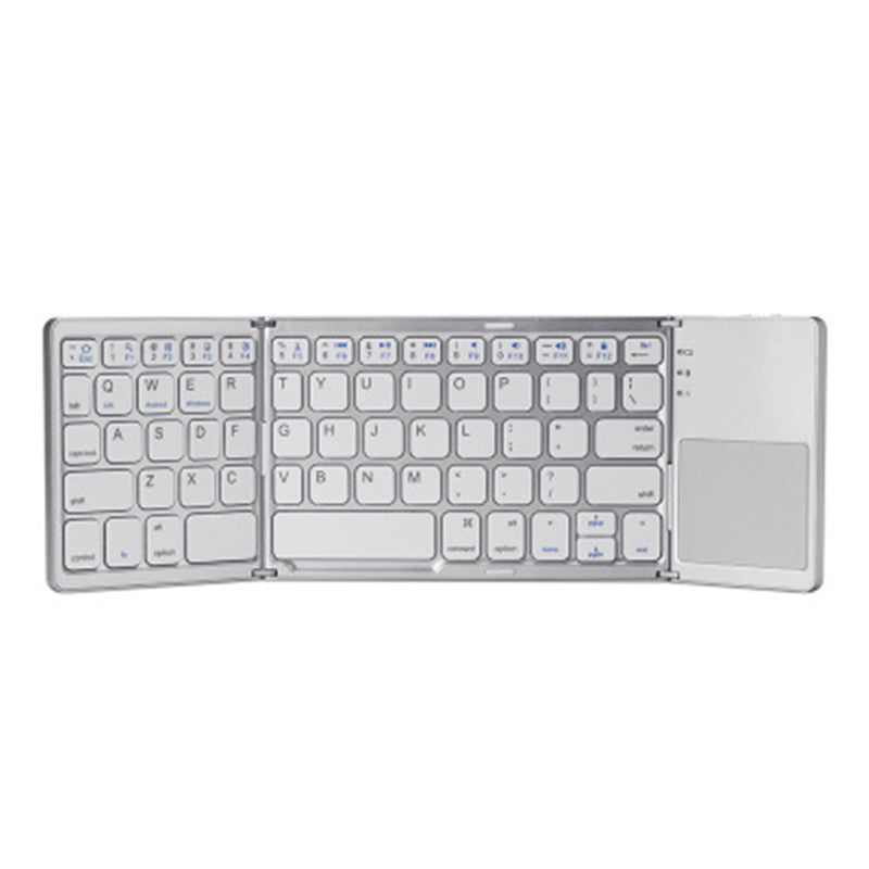 Lisslune | Pocket-Sized Tri-Folded Rechargeable Bluetooth3.0 Keyboard with Sensitive Touchpad Mouse, for Tablets, Smartphones, Laptops, PC and More
