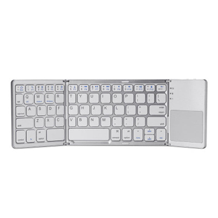 Lisslune | Pocket-Sized Tri-Folded Rechargeable Bluetooth3.0 Keyboard with Sensitive Touchpad Mouse, for Tablets, Smartphones, Laptops, PC and More