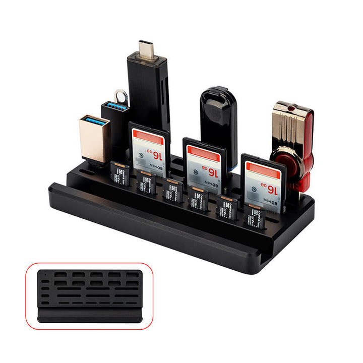 Lisslune | Desktop U Disk SD Card TF Card Reader Storage Rack
