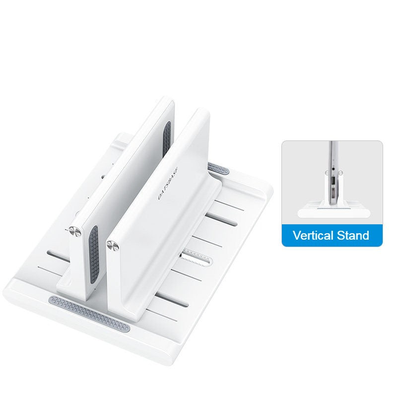 Lisslune | Vertical Laptop Stand, with Extra Phone/Tablet Holder, for Home & Office