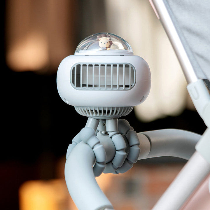 Lisslune | Portable Rechargeable Clip Stroller Fan, with 130¬∞ Oscillation & Flexible Tripod