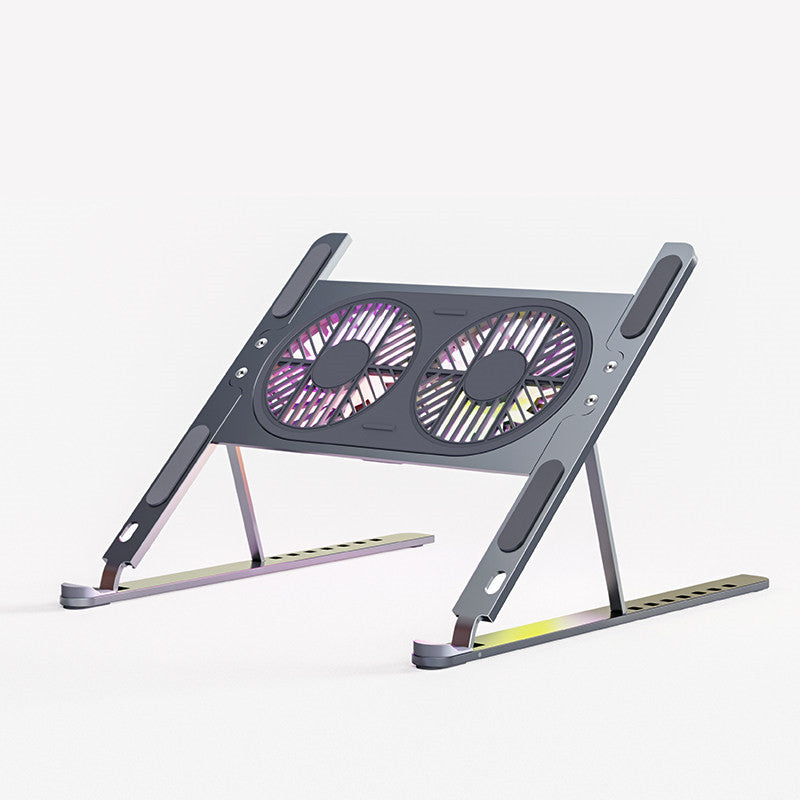 Lisslune | Portable Ergonomic Laptop Cooling Stand, with Adjustable Height & Quiet LED Fans