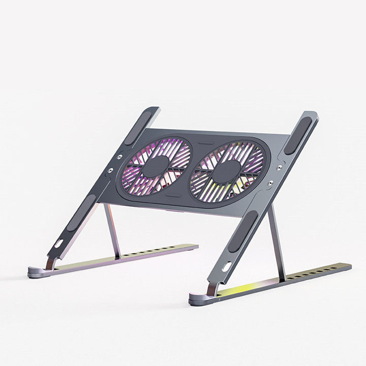 Lisslune | Portable Ergonomic Laptop Cooling Stand, with Adjustable Height & Quiet LED Fans