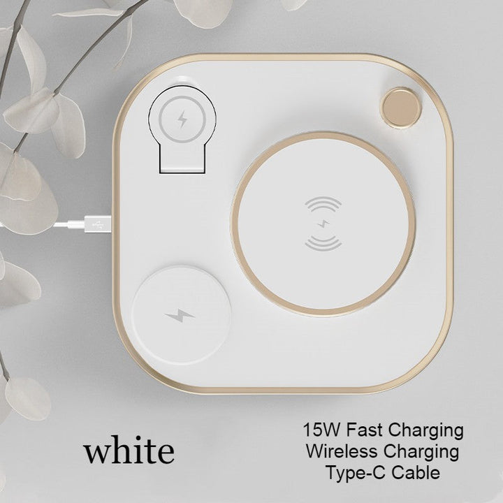 Lisslune | 5-in-1 Desktop Lamp with 3 Wireless Charging Modules & Adjustable Light, for Home & Office