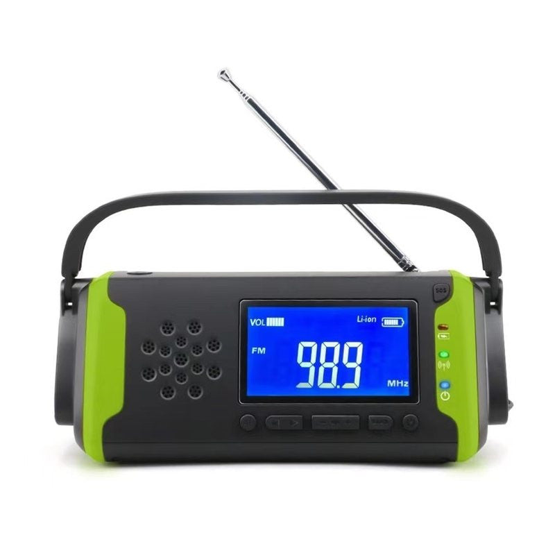 Lisslune | Rechargeable Hand Crank Emergency Radio, with LED Flashlight, SOS Alarm, 4000mAh Power Bank, for Hiking, Camping