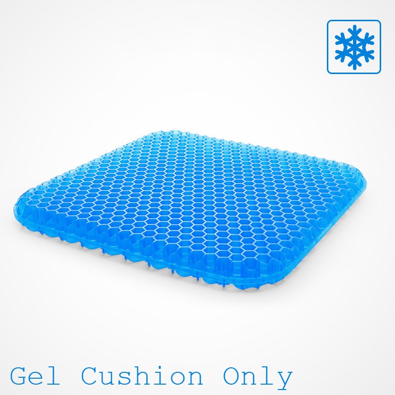Lisslune | Portable Cooling Gel Seat Cushion, with Non-Slip Cover, for Car, Office Chair, Wheelchair & More