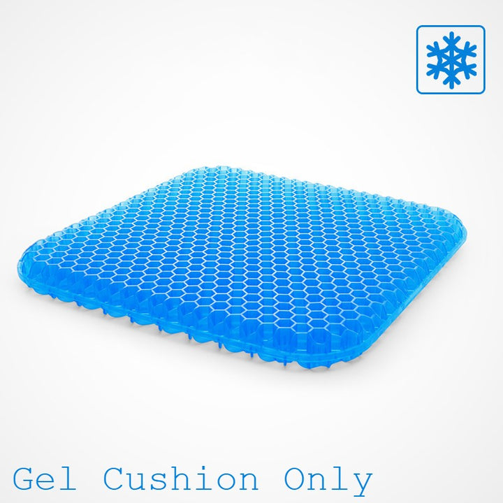 Lisslune | Portable Cooling Gel Seat Cushion, with Non-Slip Cover, for Car, Office Chair, Wheelchair & More