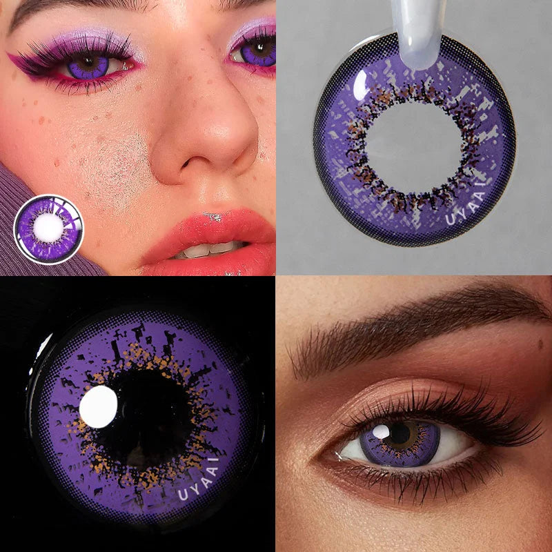 Rynx | 1Pair Halloween Lenses Colored Contact Lenses for Eyes Anime Lenses Cosplay Lenses Blue Lenses Purple Lenses Big Eyes Lens