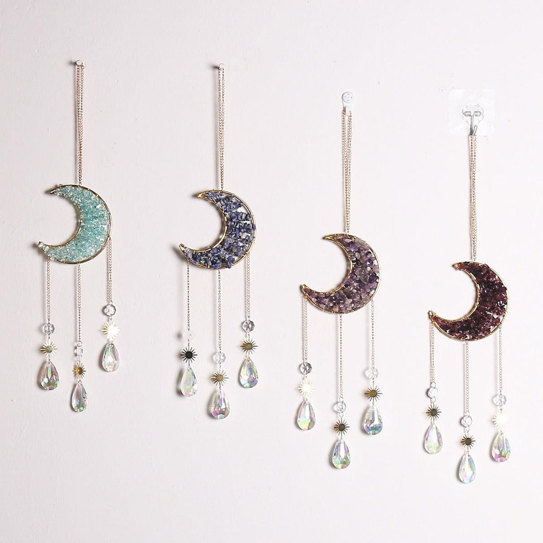 Lisslune | Enchanting Sun and Moon Crystal Dreamcatcher Pendant Necklace