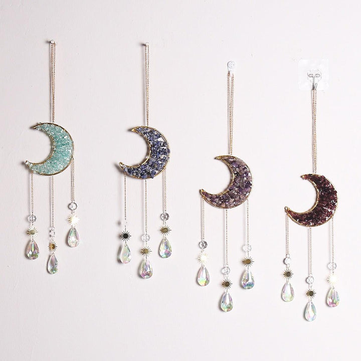 Lisslune | Enchanting Sun and Moon Crystal Dreamcatcher Pendant Necklace