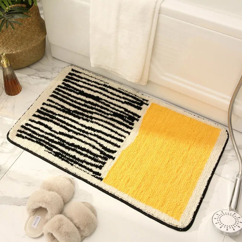 Lisslune | GeoSoft - Non-slip modern abstract bath mat
