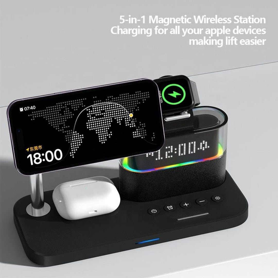 Lisslune | Magnetic wireless charging clock, sleek charging, time measurement, and comfort in one