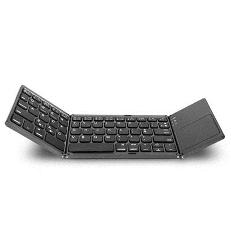 Lisslune | Pocket-Sized Tri-Folded Rechargeable Bluetooth3.0 Keyboard with Sensitive Touchpad Mouse, for Tablets, Smartphones, Laptops, PC and More